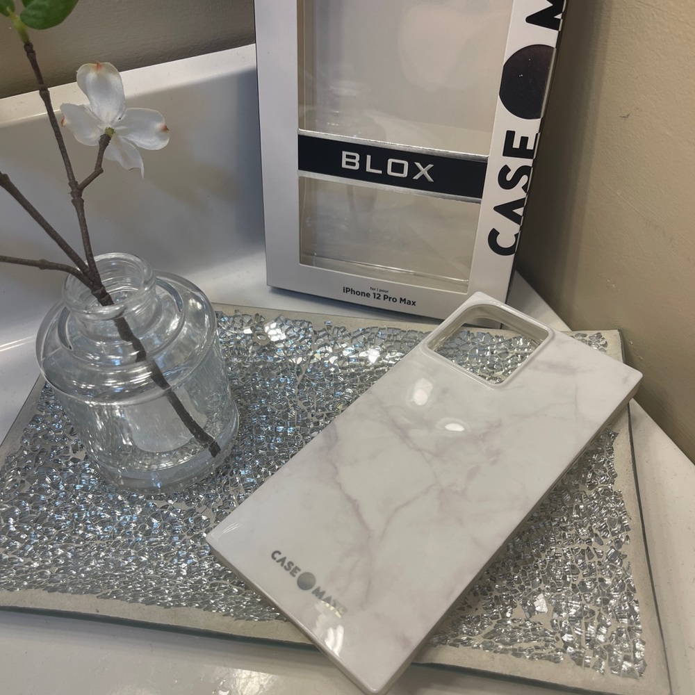 iPhone 12 Pro Max Blox White Marble Case